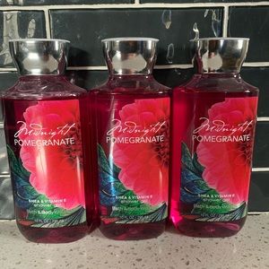 Three Midnight Pomegranate Bath and Body Shower Gel